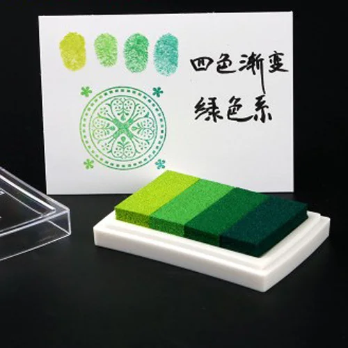 Gradient Green 20 цветов чернильный коврик ручная работа, сделай сам, ремесло на масляной основе чернильный коврик резиновые штампы Ткань Дерево Бумага Скрапбукинг чернильный коврик палец краска свадьба - Цвет: Gradient Green