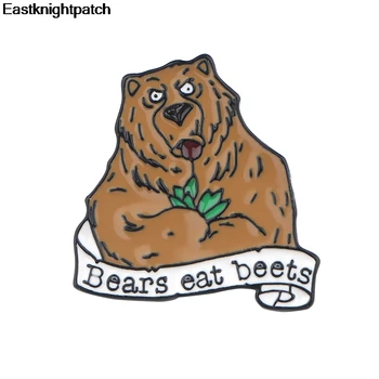 

12pcs/lot TV series bear eat beets Cartoon Hard Enamel Pin For Women Men Shirt Hat Clothes Backpack Badge Jewelry E0995