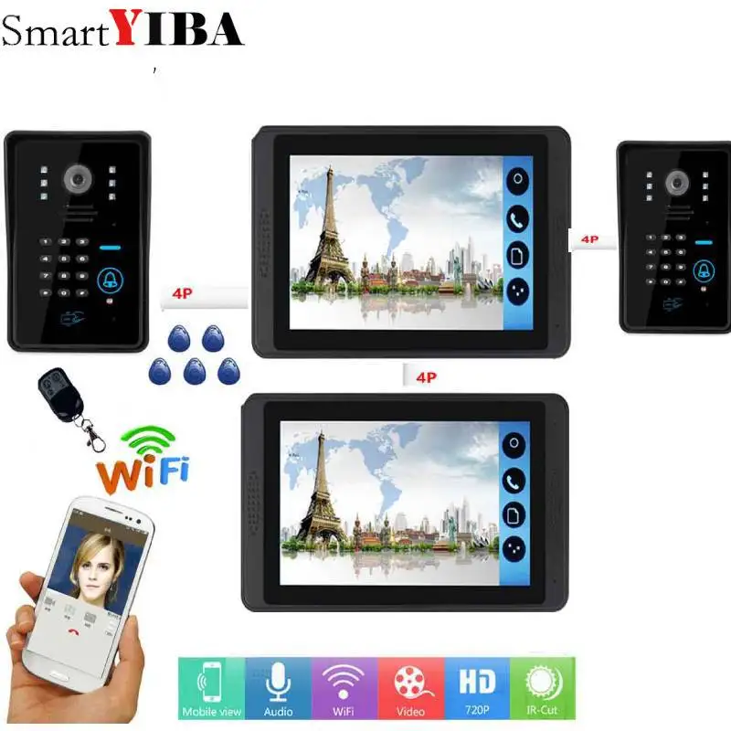 WiFi video intercom 7 Inch Video Doorbell System with Indoor LCD Monitor Outdoor Video Camera Doorbell Wired/wifi Home Intercom WiFi video intercom 7 Inch Video Doorbell System with Indoor LCD Monitor Outdoor Video Camera Doorbell Wired/wifi Home Intercom