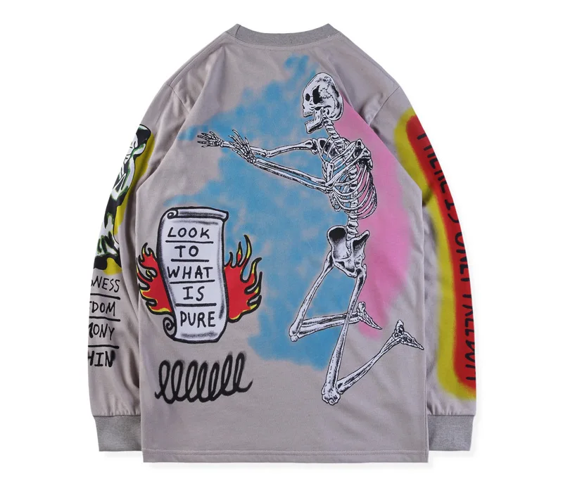 Kanye West Kids See Ghosts граффити Мужская толстовка худи с круглым вырезом хип-хоп модная уличная Толстовка