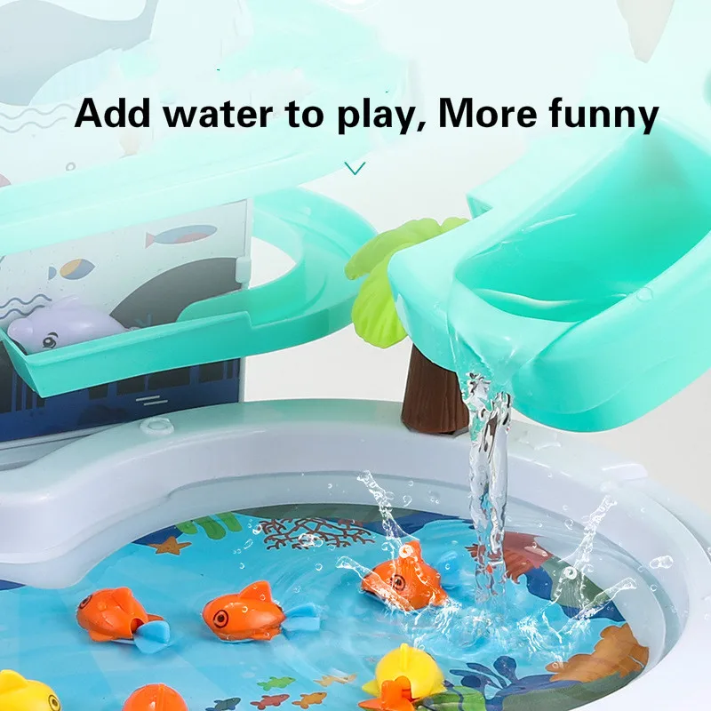 Children's Toys Puzzle Rechargeable Magnetic Fishing Table Slide Game Music Rotating Disc Parent-child Interactive Learning Gift 4