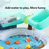 Children's Toys Puzzle Rechargeable Magnetic Fishing Table Slide Game Music Rotating Disc Parent-child Interactive Learning Gift 4