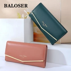 Women Fashion Leather Long Clutch Clasp Wallet High Capacity Wallet Credit Card ID Holder Coin Purse