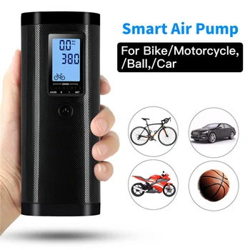 

Bike Accessories Electric Air Pump LCD Backlight Display Tire Inflator with 2000mAh Mobile Power Bank with Emergency Light