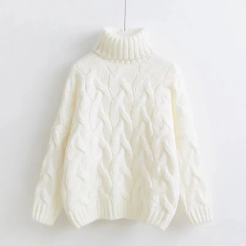 Autumn Winter Women Casual Turtleneck Sweaters Pullovers Jumpers Twist Warm Female Oversized Sweater | Женская одежда