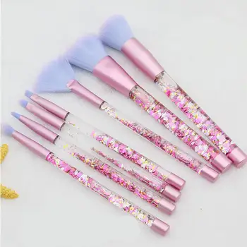 

7Pcs/kit Makeup Brush Set Clear Crystal Makeup Tool for Powder Foundation Eye Blush Brush Cosmetic Professional Brush with Bag