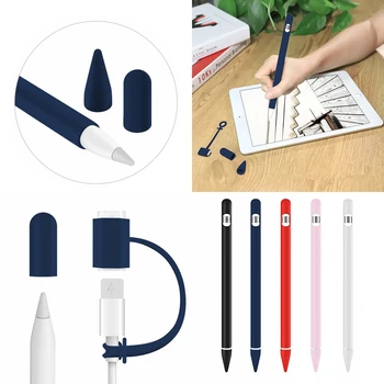 

4 in 1 Silicone Sleeve Cap Tip Cover For Apple Pencil 1 1st Case For iPad Tablet Touch Pen 1 Stylus Protective Sleeve Cover