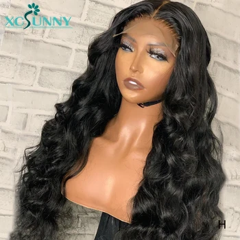 

13X6 Lace Front Human Hair Wigs Pre plucked 180 Density Water Wave Fake Scalp Wig Brazilian Remy 4x4 Lace Closure Wig xcsunny