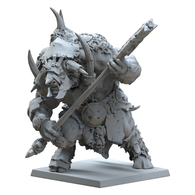 Фото 1/32 56mm Undead Minotaur 3D печатная Смола Модель Фигурки Неокрашенная №1