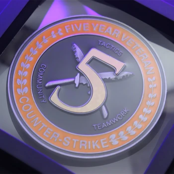CSGO CS GO Counter Strike Design Five Year Veteran Coin 5 years Medal Coin 5