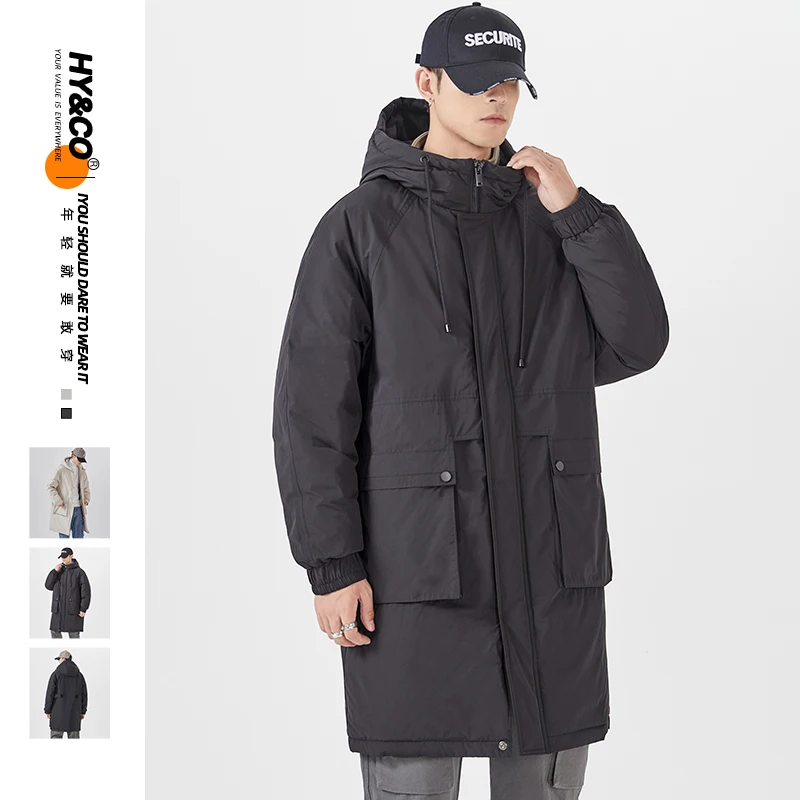 

90% White Duck Down Padded Puffer Jacket for Men Clothes 2020 Fashion Trends Long Coat with Hood Mens Padded Winter Warm Clothes
