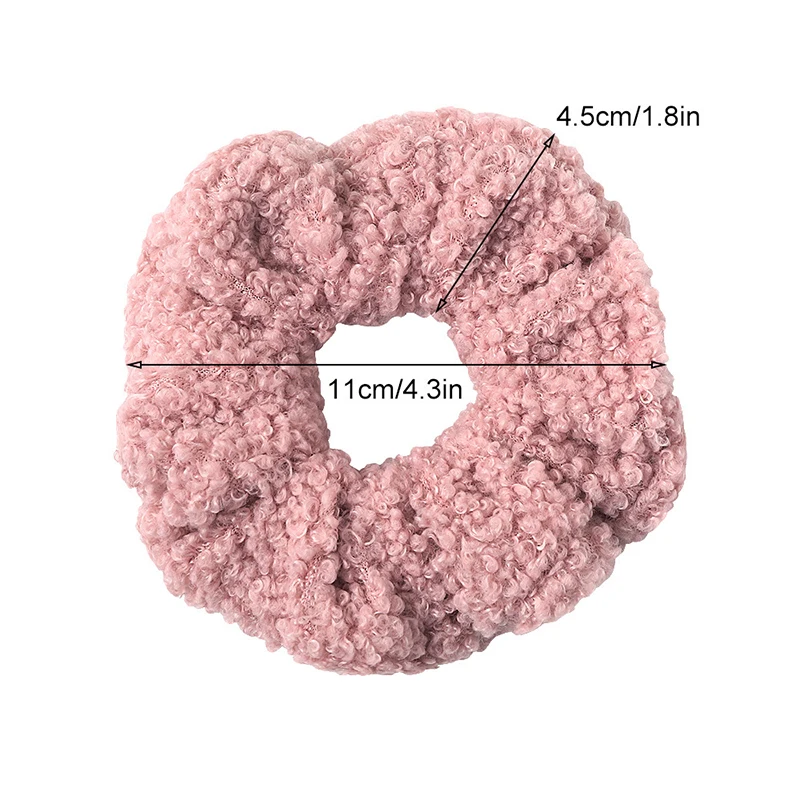 Women's Hair Accessories 2020 New Women Cute Teddy Velvet Scrunchies Elastic Hair Band Faux Fur Hair Rope Girl's Hair Tie Accessories Ponytail Holder big hair clips