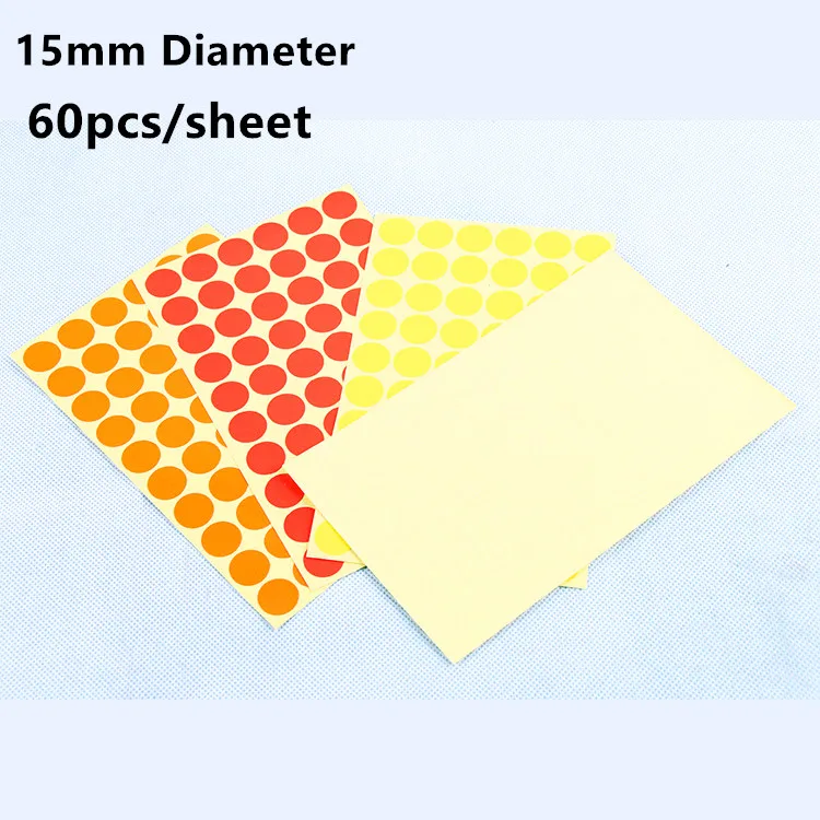 480pcs Circle Round Color Coded Adhesive Label 15mm Dot Stickers Multicolor Scrapbooking | Дом и сад