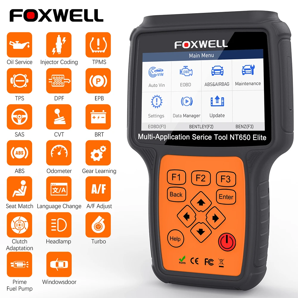 Code-Reader Airbag Car-Diagnostic-Tool Auto-Scanner Automotivo Engine OBD2 Elite Foxwell Nt650