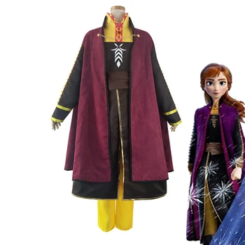 

Cartoon Movie Princess Anna Costume Carnival Halloween Outfits Cosplay Queen Costume Fancy Anna Dress Winter Suit