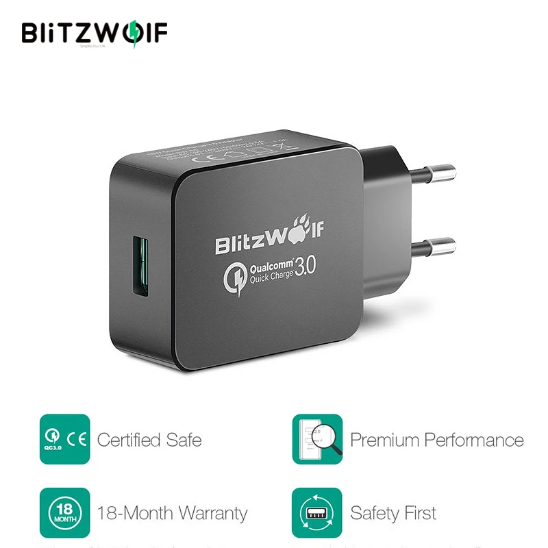 BlitzWolf 18W Quick Fast Charge 3 Universal Phone Charger Micro USB Cable Type C Cell Mobile Phone Accessories Charging QC 3.0|Mobile Phone Chargers| - AliExpress