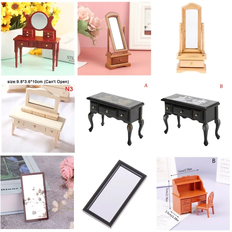 Details about   Dollhouse Dressing Table Wooden Cabinet Miniature Furniture Stand Furniture 1:12 