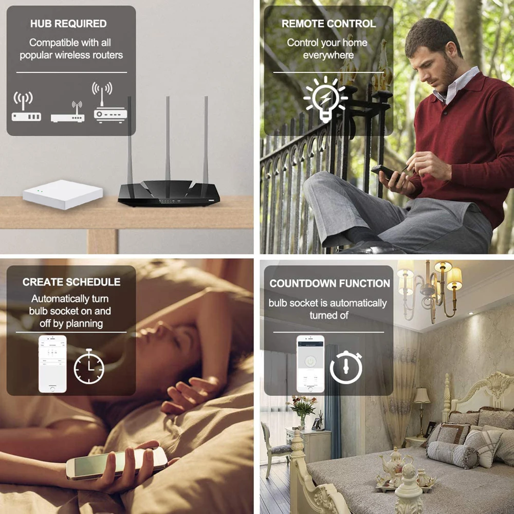 para lâmpada led, e27, e26, google home,