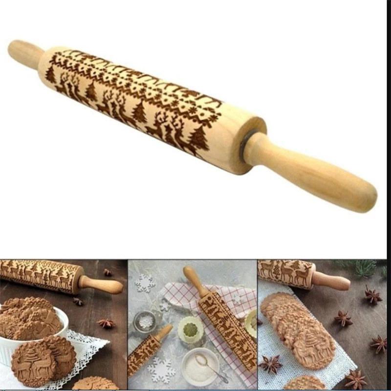 Миксер для теста пресс-форм деревянная скалка для выпечки Скалка Bakng пресс-форм Кухня Вечерние Красивые резьба "сделай сам" с рисунком