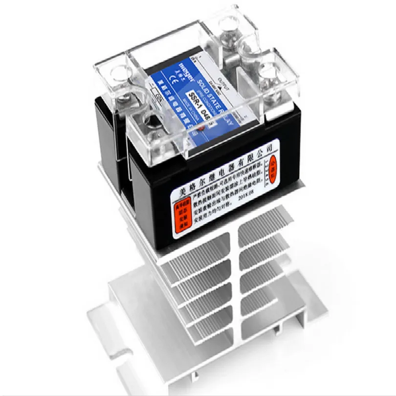 dc control ac 60DA Радиатор+ твердотельное реле Однофазный 220 v SSR-40DA MGR-1 D4810 D4825 D4840 40a D4860 Dc управление AC 3-32vdc для 24-480vac - Габаритные размеры: dc control ac 60DA