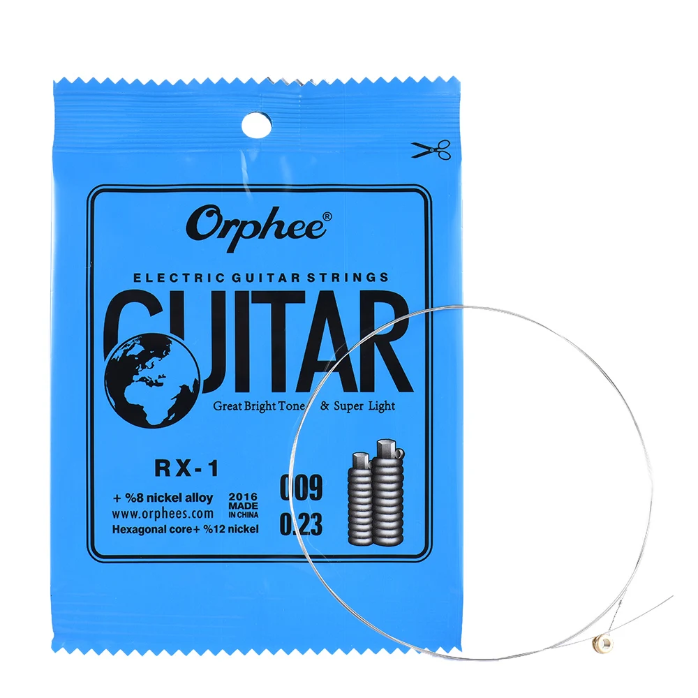 Orphee RX-1 гитарные струны Сменные Струны для электрогитары 10 штук в упаковке из никелевого сплава супер светильник Натяжные аксессуары для гитары