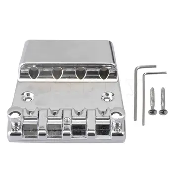 

Yibuy 18MM 4 String Bass Bridge Saddle Bridge Parts Kit for Bass Guitar