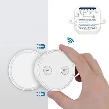 

Wireless Remote Control DIY Light Switch with Magnetic Plate 10A works with manual wall switch