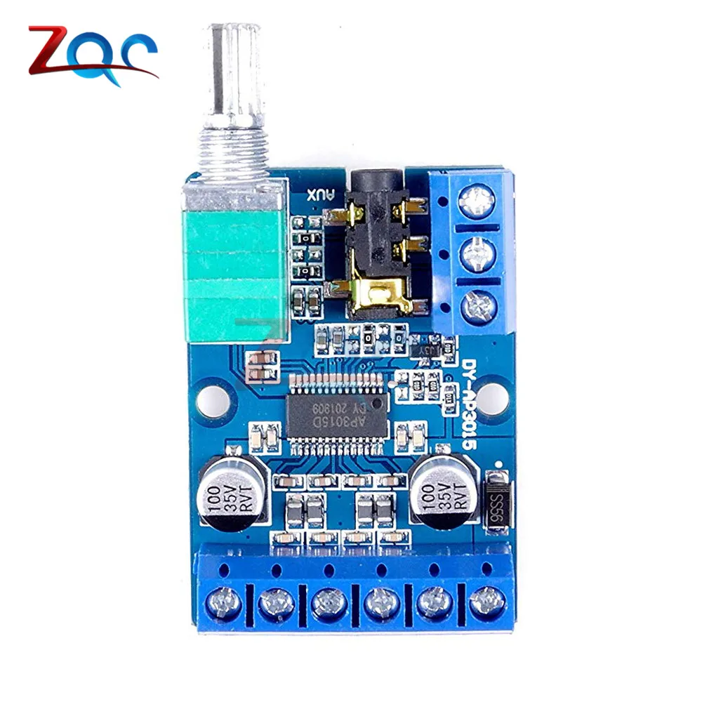 DY-AP3015 DC 8-24 в 30 Вт* 2 класс D двухканальный высокой мощности стерео цифровой усилитель доска с регулируемым потенциометром громкости