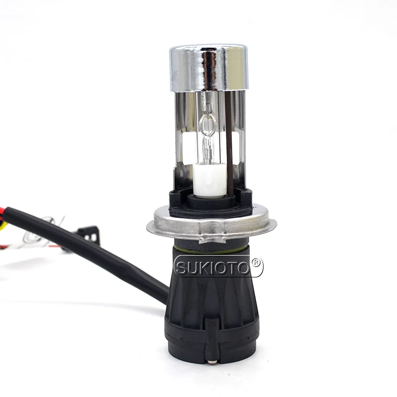 SUKIOTO 1 Pair 55W HID HiLo Bixenon H4 HID Headlamp Bulb 35W 4300K 5000K 6000K 8000K Car Light Source H4-3 Xenon Headlight Bulb (3)