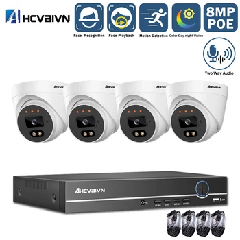

CCTV Camera System POE 5MP 4CH NVR Kit Security System Intdoor Dome Color Night Vision IP Camera Video Surveillance System Set