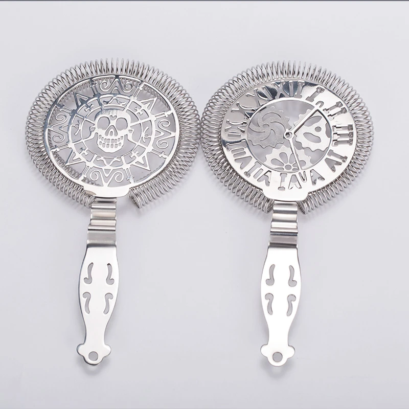 Cocktail Shaker Strainer Cocktail Bar Tool Set Skull And Mechanical Watch Bar Strainer Sprung Cocktail Strainer Stainless Steel Deluxe Bar Tools