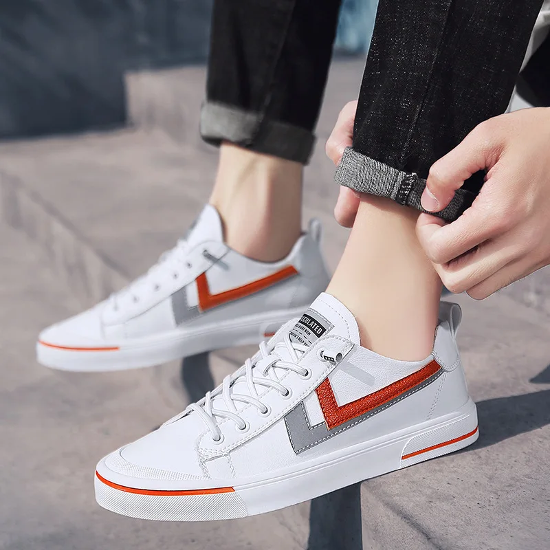 

Spring New Style Low Top Breathable MEN'S SHOES Korean-style Casual Versatile Shoes White Shoes Flat Anti-slip Youth STUDENT'S S