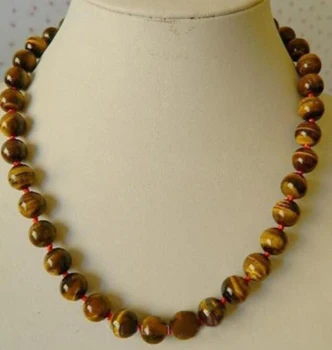 

Stunning! fine jewelry 10mm African Roar Tiger's Eye Necklace drop shipping