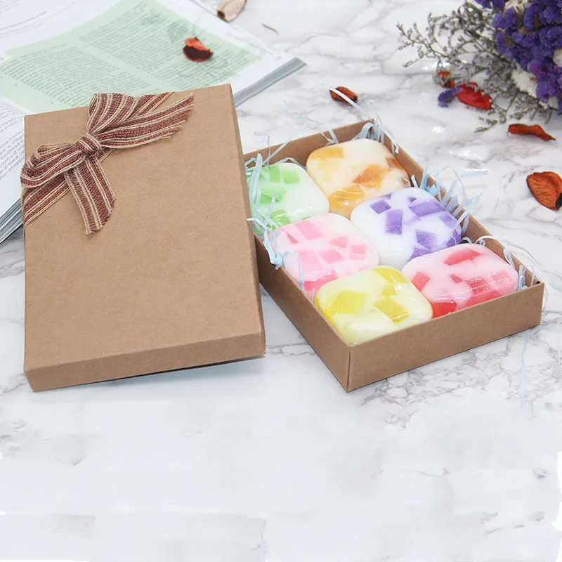 Tsing jabón hecho a mano 6*100g jazmín lavanda Rosa fragante, regalo de día de las madres limpio humedad mujer hombre nutritiva cuidado de la cara