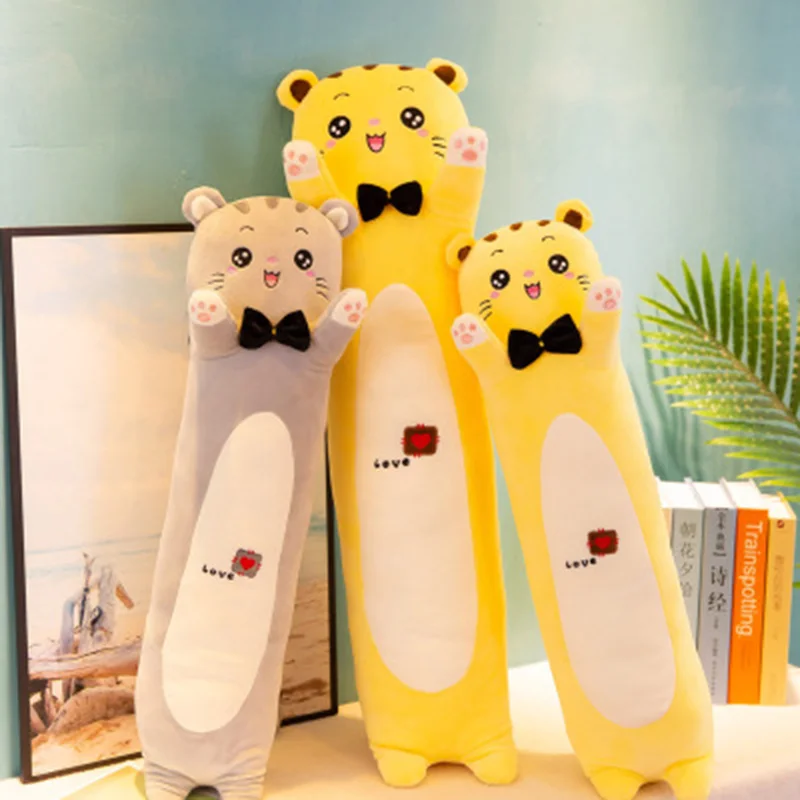 

Cats Pillow Bed Adult Lazy Cats Long Plush Pillow Toy Bedroom Living Room Cute girl long Pillow plush doll Gift Almohada H99F