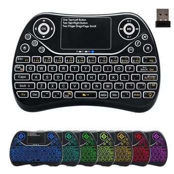 

VIBOTON Mini Wireless Keyboard with Touchpad Rechargeable Fly Air Mouse 2.4GHz Smart Game Keyboard for TV PC Case
