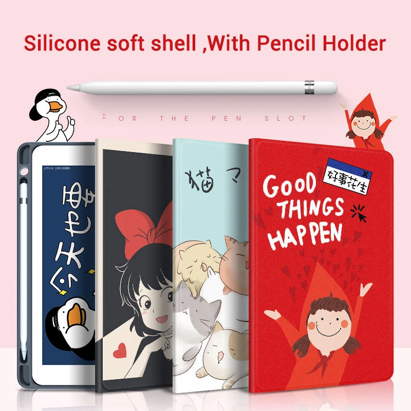 

Case for 2019 iPad 10.2 7th 2018 2017 9.7 Mini 4 5 2020 Pro 11 10.5 Air 3 Smart Cover with Pencil Holder iPad 5th 6th Generation