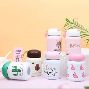 

300ml Mini Thermos Coffee Vacuum Flask Stainless Steel Drink Water Bottle Termos Thermo Cup And Mug for termo Animal mug bidon