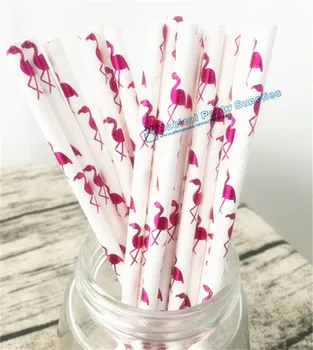 

300pcs Flamingo Party Straws Bachelorette Party Decors Foil Hot Pink Straws Summer Pool Side Tropical Theme Party Straws