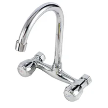 Universal copper kitchen bathroom faucet household double handle double control hot and cold water faucet bathroom shower faucet