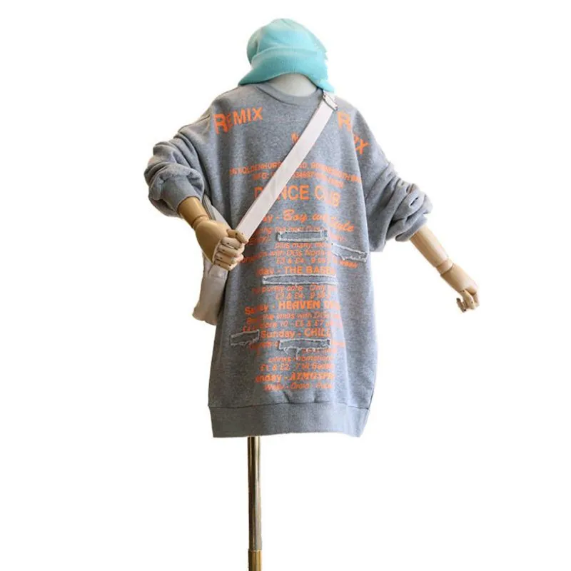 

New Toddler Sweatshirt 2019 Autumn Full Sleeve Letter Print Loose Pullover Tops 2-8Yrs Girls Sweatshirts Korean Children Clothes