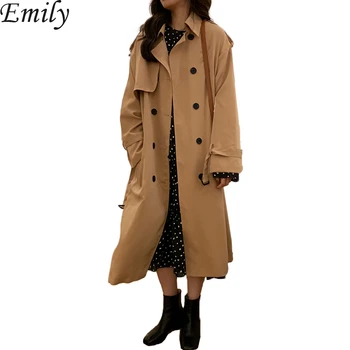 

2020 New Spring Hot Selling Women's Fashion Casual Trench Coat Korean Style Ladies Single-breasted Outwear With Pocket