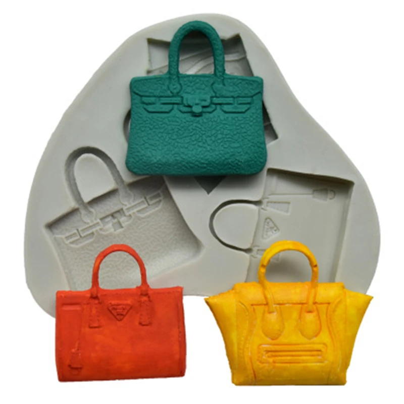 

Silicone Mold 3D Luxury Bag Shape DIY Fondant Cake Decoration Mold Irregular Handmade Mold Brand New Baking Tool EasyRelease