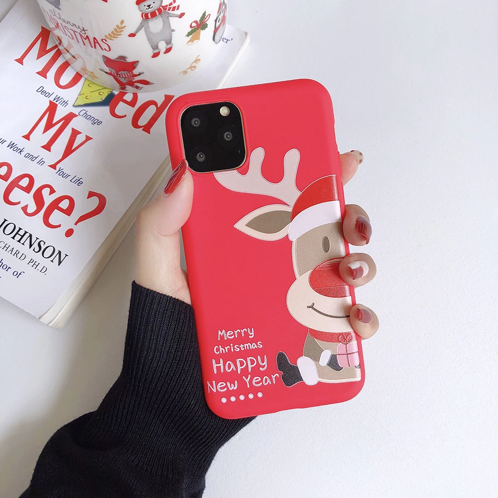 Чехол для телефона с рождественским рисунком LOVECOM для iPhone 11 Pro Max XR XS Max 6 6S 7 8 Plus X 3D мультяшный олень Мягкий ТПУ чехол для телефона подарки - Цвет: i