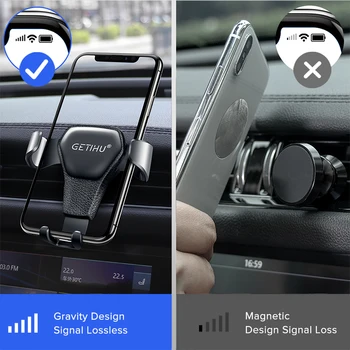 GETIHU Gravity Car Holder For Phone Air Vent Clip Mount Mobile Cell Stand Smartphone GPS Support For iPhone 13 12 Xiaomi Samsung 3