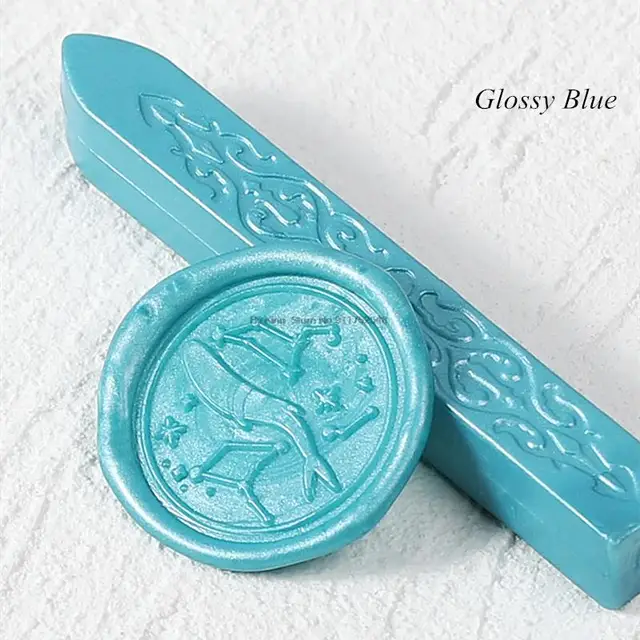 24 Colors Flower Seal Wax DIY Card Invitations Envelope Retro Wax Seal Stamp Wax Seal Magic Arrow Pattern Wax Stick With Wick Glossy Blue