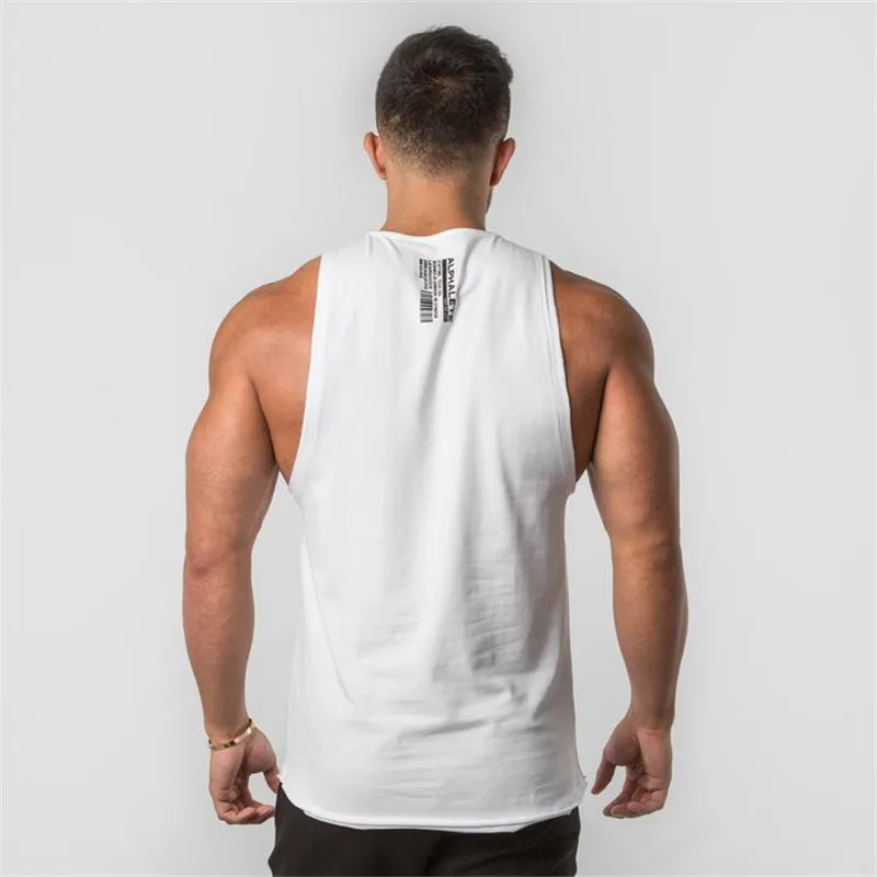 ALPHALETE новейшие майки, топы для мужчин, новая одежда для тренажерного зала, бодибилдинг, фитнес-тренировка, мужской жилет, спортивная майка, хлопковый топ