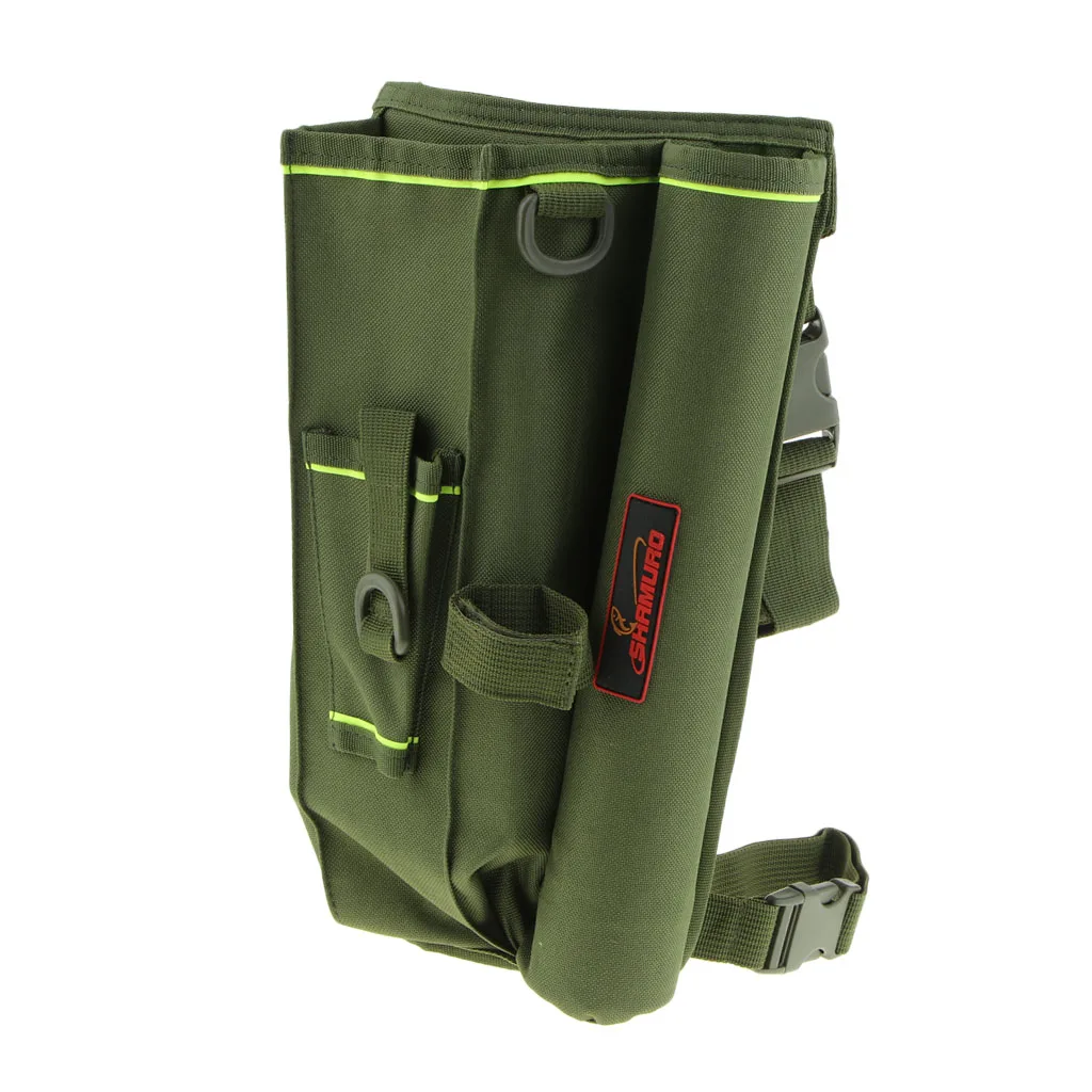 Fishing Pole Tackles Bag Shoulder Leg Pack Lures Rod Tackle Pouch with Case Box Fishing Waist Carry Bag 