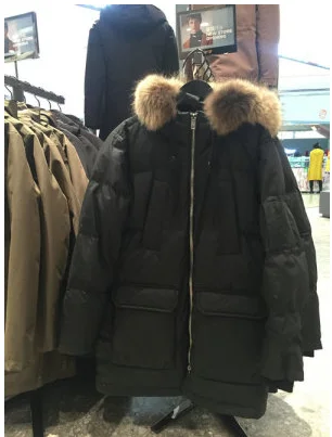 Мужской пуховик JackJones, зимний мужской длинный пуховик с капюшоном и меховым воротником, теплое пальто, мужская одежда 218412543 - Цвет: 01