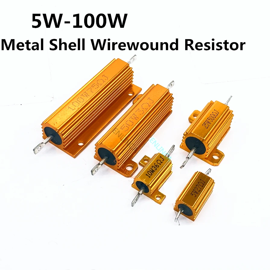 1PCS RX24 10W 25W Aluminum Power Metal Shell Case Wirewound Resistor 0.01 ~ 30K 1 2 3 5 6 8 10 20 100 150 1K 10K Ohm